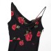 Asymmetric printed chiffon camisole dress for women