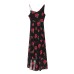 Asymmetric printed chiffon camisole dress for women