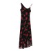 Asymmetric printed chiffon camisole dress for women