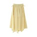 Fashionable loose elastic waist drawstring chiffon skirt for women