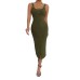 European and American camisole dress slim and elegant slit skirt