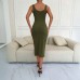 European and American camisole dress slim and elegant slit skirt