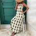 Elegant European and American style design hanging neck beach long skirt dress