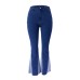 European and American micro flared wide leg pants new fashion mid waist elastic slimming trend jeans for women