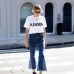 European and American micro flared wide leg pants new fashion mid waist elastic slimming trend jeans for women