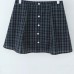 Single breasted one-piece collar off shoulder plaid dress