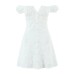 Shoulder bag waist cinching embroidered dress for women