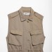 Flip collar sleeveless pocket short workwear dress for women