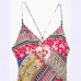 Fashion printed camisole backless MIDI dress for women