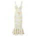 Printed back strap suspender fishtail dress for women