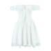 One shoulder flying sleeve lace border bow ballet dress for women