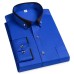 Men's contrasting collar elastic long sleeved shirt casual and comfortable no ironing shirt