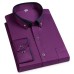 Men's contrasting collar elastic long sleeved shirt casual and comfortable no ironing shirt