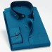 Men's contrasting collar elastic long sleeved shirt casual and comfortable no ironing shirt