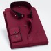 Men's contrasting collar elastic long sleeved shirt casual and comfortable no ironing shirt