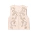 Embroidered round neck sleeveless suede textured vest for women in vest Embroidered round neck sleeveless suede textured vest for women in vest