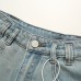 Low waisted A-line straight leg denim shorts for women