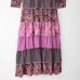 Retro multi-layer cake printed dress for women