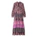 Retro multi-layer cake printed dress for women