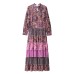 Retro multi-layer cake printed dress for women