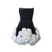 French sexy strapless high waisted design three-dimensional flower dress