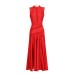 French minimalist retro style round neck sleeveless waist cinched lace dress