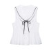 Short skirt style sleeveless bow decoration T-shirt top for women Short skirt style sleeveless bow decoration T-shirt top for women