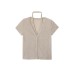 Fake two V-neck hanging neck short sleeved T-shirt jackets for women
