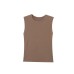 Round neck sleeveless solid color slim fit T-shirt top for women