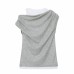 Fake two sleeveless pleated T-shirt tops for women