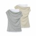 Fake two sleeveless pleated T-shirt tops for women