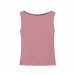 Round neck sleeveless solid color slim fit T-shirt top for women