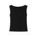 Round neck sleeveless solid color slim fit T-shirt top for women
