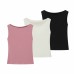 Round neck sleeveless solid color slim fit T-shirt top for women