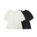 Round neck short sleeved skirt style hem shirt top for women