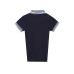Splicing collar short sleeved knitted T-shirt top for women