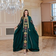 Muslim Embroidered  Luxury Evening Dress Two-piece Set