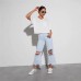 Retro wide leg pants loose straight leg jeans ripped pants for women