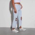 Retro wide leg pants loose straight leg jeans ripped pants for women