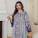 Middle Eastern Printed Dress Muslim Fashion Embroidered Long Robe Women's Long Skirt