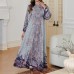 Middle Eastern Printed Dress Muslim Fashion Embroidered Long Robe Women's Long Skirt