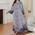 Middle Eastern Printed Dress Muslim Fashion Embroidered Long Robe Women's Long Skirt
