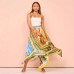 Irregular hem fashionable waist cinching A-line skirt for women