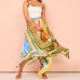 Irregular hem fashionable waist cinching A-line skirt for women