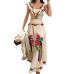 Printed ruffle edge top and half skirt fashion set