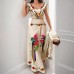 Printed ruffle edge top and half skirt fashion set