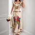Printed ruffle edge top and half skirt fashion set
