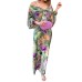 Printed tie dye long sleeved beach sling set