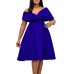 Fashionable V-neck Tie Elegant Plus Size Export European and American Dress