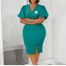 Lantern Sleeve Summer V-neck Fashionable Bodycon Slit European and American Dress